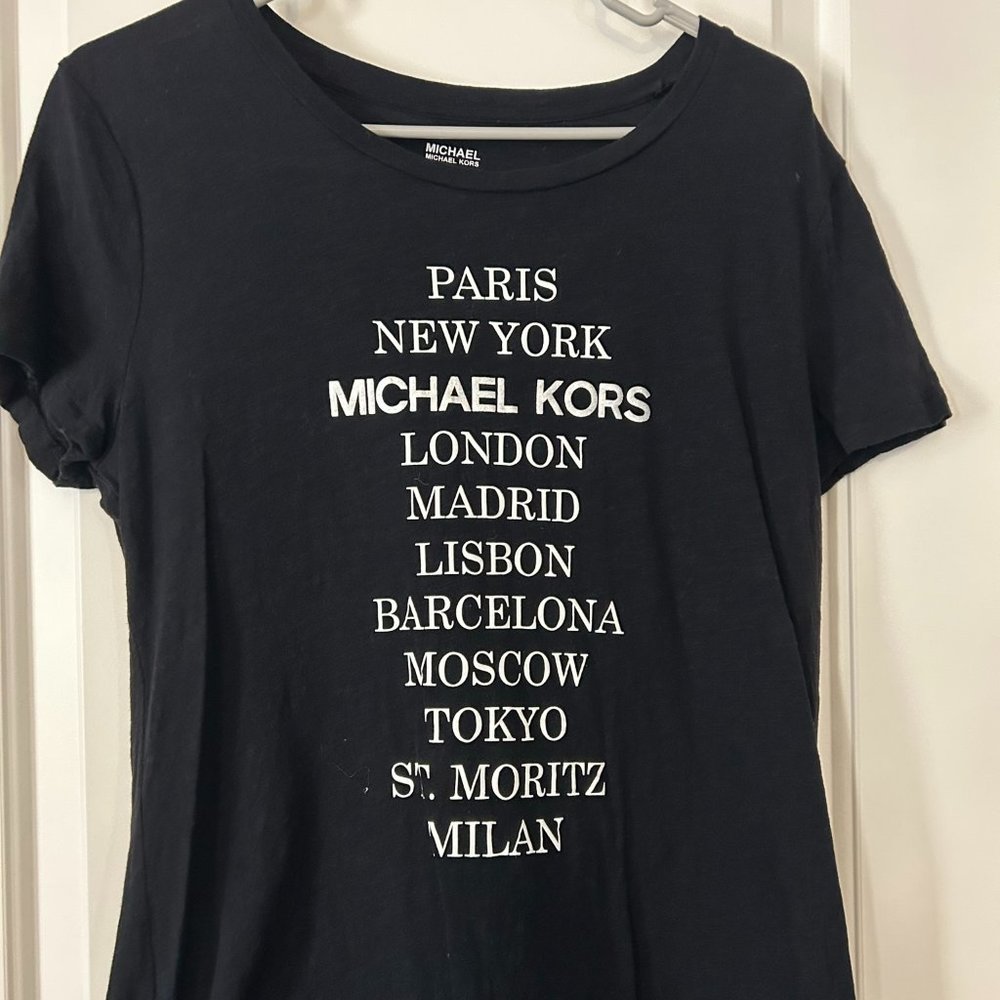 Michael Kors Cities T-shirt Black/white Size Large